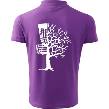 Pánská košile Disc golf pozor strom - Polokošile pánská Pique Polo 203 - M ( Fialová )