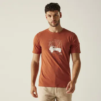 Pánské tričko Regatta Pánské bavlněné triko Cline IX RMT296 cihlová Velikost: XXL