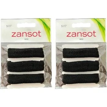 ZANSOT 2 × Elastické gumičky do vlasů, tkanina, černé, 3 ks