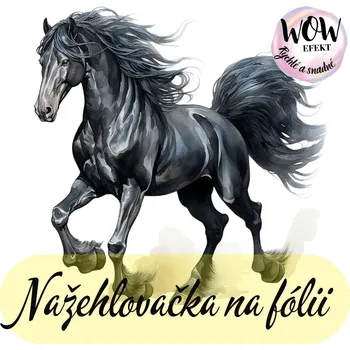 Nažehlovačky na fólii Nažehlovačka na fólii, KŮŇ vraník v klusu, 13,6x13,5cm /ks