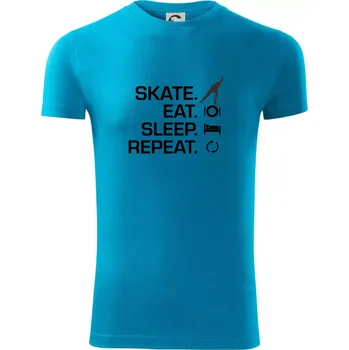 Pánské oblečení Eat sleep skate - lední bruslení - Viper FIT - Pánské zůžené tričko - L ( Světlý tyrkys )