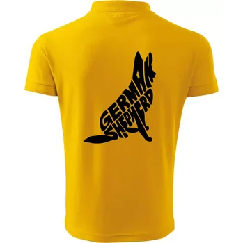 Pánská košile Německý ovčák sedící napis - Polokošile pánská Pique Polo 203 - L ( Žlutá )