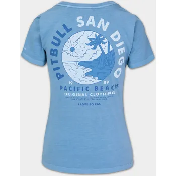 PitBull West Coast Dámské triko Denim Washed PLANET SURF - modré - PWC_DTDWPLNTSRF_BLUE Velikosti: S