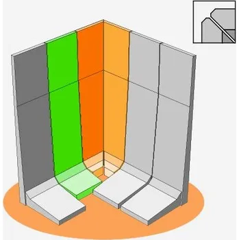 Stropní systém Roh L 90° (2-díly) - bez výstuže - 80x40/40x8 cm (2-díly)