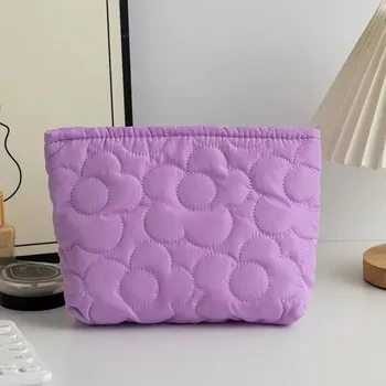 Kosmetická taška Květinová cestovní kosmetická taška se zipem | kosmetická taška, organizér - fialová