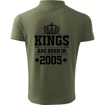 Pánská košile Kings are born in 2005 - Polokošile pánská Pique Polo 203 - 5XL ( Khaki )
