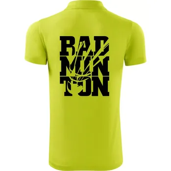 Pánská košile Badminton nápis - Polokošile Victory sportovní (dresovina) - 3XL ( Limetková )