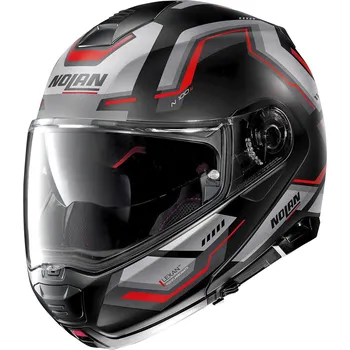 Helma na motorku Moto helma Nolan N100-5 Upwind Flat Black N-Com 58 Černá M