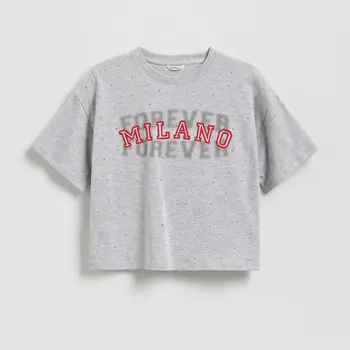 Reserved - Tričko s&nbsp;aplikací - světle šedá - 523FT-09M - 523FT-09M-U14