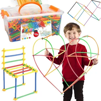 Woopie Stavební kostky WOOPIE Barevná brčka 1200 el.