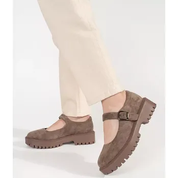 Dámské polobotky Stylové polobotky dámské hnědé platforma 38