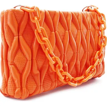 Kabelka Oranžová netradiční prošívaná crossbody dámská kabelka Azzini