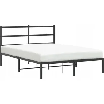 Postel Kovový rám postele s čelem 355366 140 x 200 cm černý