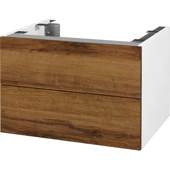 Dřevojas Doplňková skříňka pod desku DSD SZZ2 60 (výška 40 cm) - N01 Bílá lesk / D27 Cognac