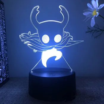 Lampička Hollow Knight 3D LED noční lampa | Barevné světlo - Modrý , 7 barev bez dálkového ovládání