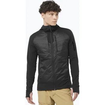 Pánská větrovka Pánská hybridní bunda Salomon Elixir Hybrid Hoodie Insulated deep black