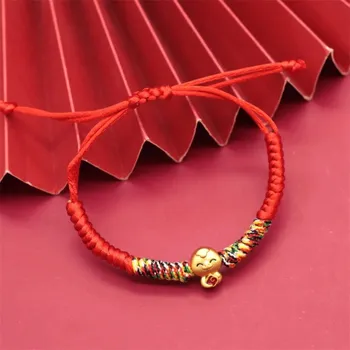 Náramek Retro červený náramek pro štěstí | doplněk - Styl B