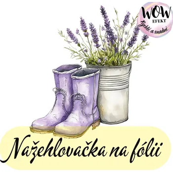 Nažehlovačky na fólii Nažehlovačka na fólii, LEVANDULE kozačky, 8,4x7,1cm /ks