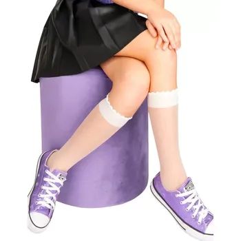 Dámské punčochy PODKOLENKY 20DEN HLADKÉ BÍLÉ SM001 bílá Jednorázová velikost