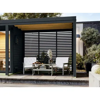 Sauna KARIBU HOLZTECHNIK přístavek k sauně ARES včetně lamelových stěn (36437) antracit LG4622