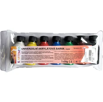Speciální výtvarná barva Sada univerzálních barev 7x25g metalické