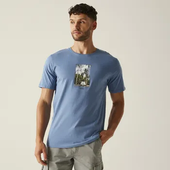 Regatta Pánské bavlněné triko Cline IX RMT296 sv. modrá Velikost: M