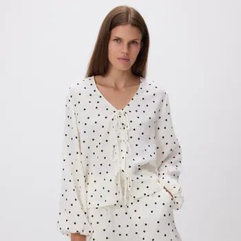 Reserved - Halenka s vázáním vpředu - bílá - 263GC-00X - 263GC-00X-XL