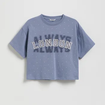 Reserved - Tričko s&nbsp;aplikací - modrá - 523FT-55M - 523FT-55M-U13