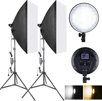 Fotoateliérová technika Softbox Set s LCD - 2x led softbox 50×70 cm
