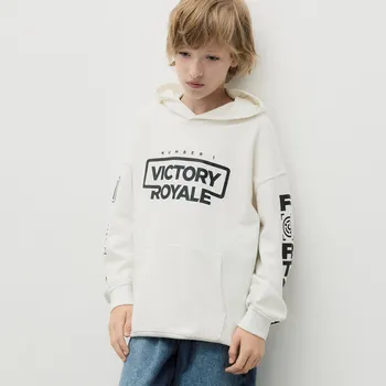 Chlapecká mikina Reserved - Mikina s kapucí a potiskem Fortnite - bílá - 268DS-00X - 268DS-00X-152