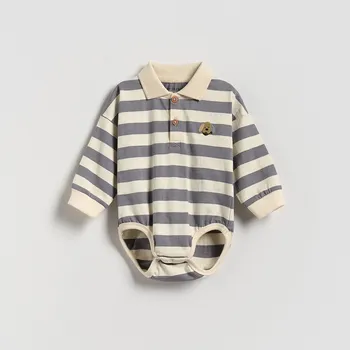 Dětská móda Reserved - Bavlněné polokošilové body - hroznová - 373FP-48X - 373FP-48X-68