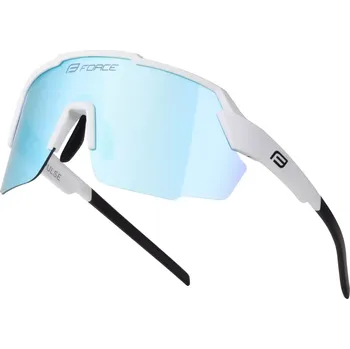 cyklistické brýle brýle FORCE PULSE bílé, modré zrc. sklo