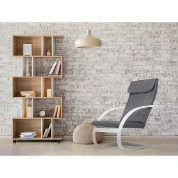 Křeslo ModernHome Finské houpací křeslo do obývacího pokoje - šedá/bílá