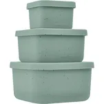 KIKKABOO Sada boxů na svačinu 3 ks Platinum Silicone Sage