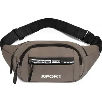 Pánská taška s velkou kapacitou na motorku | pánská taška, sportovní ledvinka - 801 kožená fólie khaki