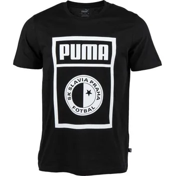 Pánské tričko Pánské triko Puma SLAVIA PRAGUE GRAPHIC TEE Černá, Bílá