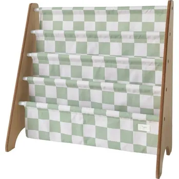 Hračka pro nejmenší 3 SPROUTS Stojan na knížky Recycled 3 Sprouts Checkerboard/Green