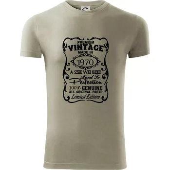 Vintage Etiketa - 1970 - Viper FIT - Pánské zůžené tričko - S ( Light khaki )