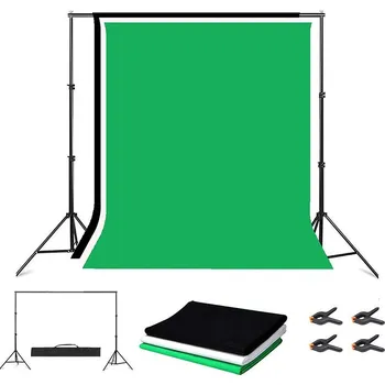 Fotoateliérová technika Fotopozadí - 3x plátno se stojanem