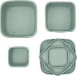 KikkaBoo Sada boxů na svačinu 3 ks Platinum Silicone Sage