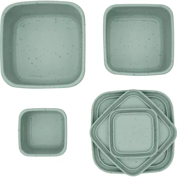 dětská jídelní sada KikkaBoo Sada boxů na svačinu 3 ks Platinum Silicone Sage