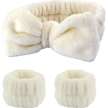 Čelenka Čelenka a rukávy z froté pro ženy do koupelny | čelenka, gumička - Béžový