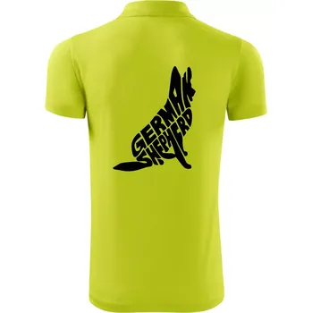 Pánská košile Německý ovčák sedící napis - Polokošile Victory sportovní (dresovina) - M ( Limetková )