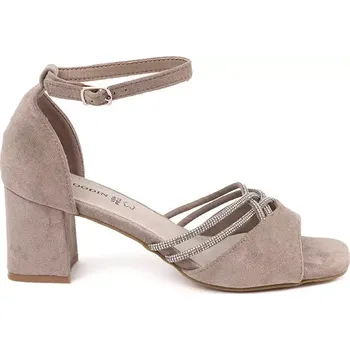 Dámské lodičky Luxusní dámské hnědé lodičky na širokém podpatku 38