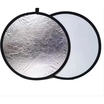 Fotoateliérová technika Odrazná deska 2v1, 80 cm, bílá/stříbrná