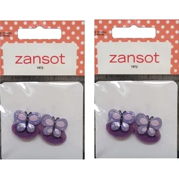 ZANSOT 2 × Dětské elastické gumičky do vlasů, fialové, 2 ks