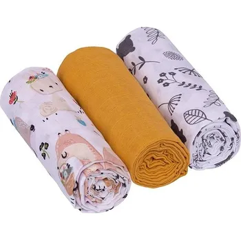 Přebalování Baby Nellys Mušelínové pleny Lux - Boho, Zvířatka 3 ks