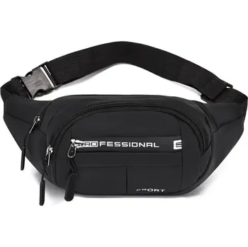 Pánská taška s velkou kapacitou na motorku | pánská taška, sportovní ledvinka - 804 kožená fólie černá