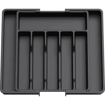 Příborník do zásuvky Roztažitelný organizér příborů do zásuvky | kuchyňský příborník, zásuvkový organizér - Černý