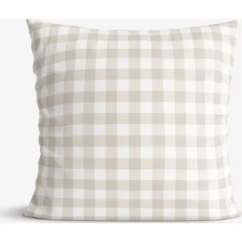Povlak na dekorativní polštářek Bavlněný povlak na polštář - Latte kostičky 40 x 60 cm